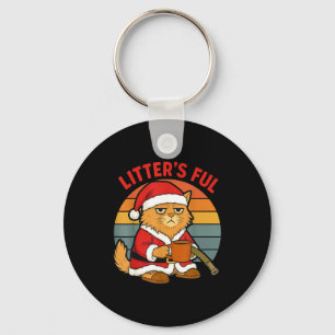 Litter’s Full Cat Christmas Costume Tired Litter’s Keychain