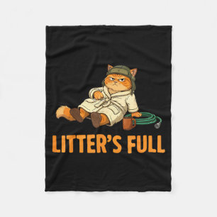 Litter’s Full Cat Parody Tee Christmas Vacation  Fleece Blanket