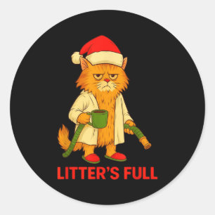 Litter’s Full Cat Parody Tee  Classic Round Sticker