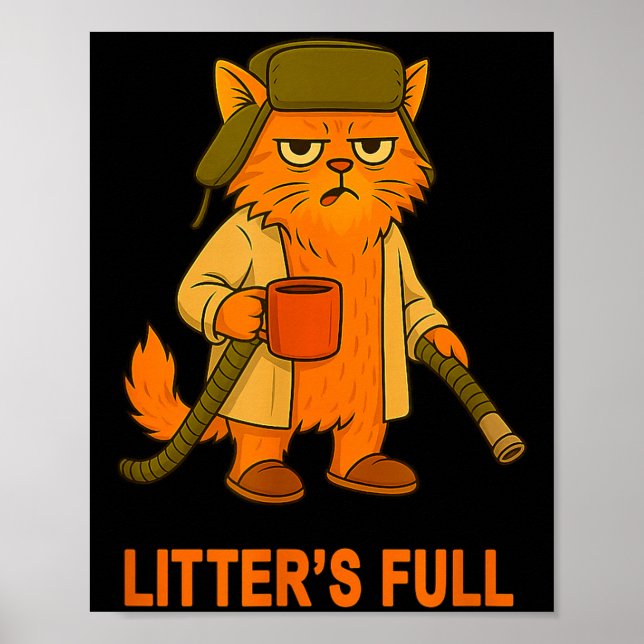 Litter’s Full Funny Cat Lover Feline Humor Christm Poster (Front)
