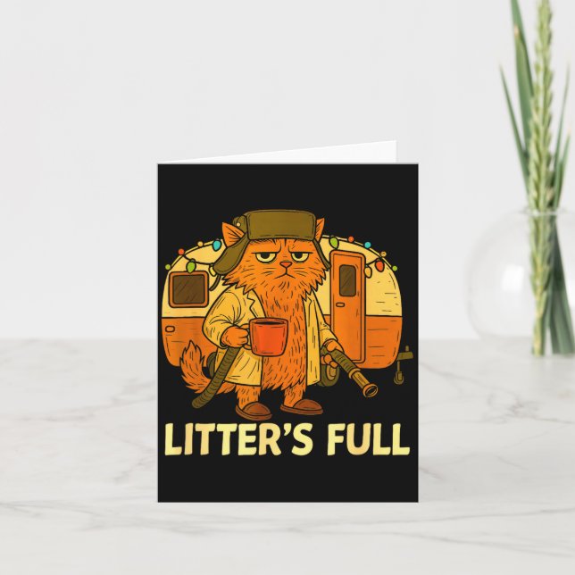 Litter’s Full Funny Cat Lovers Christmas For Men W Card (Front)