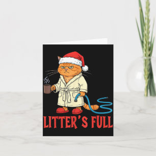 Litter’s Full Funny Cat Lovers Christmas Xmas  Card