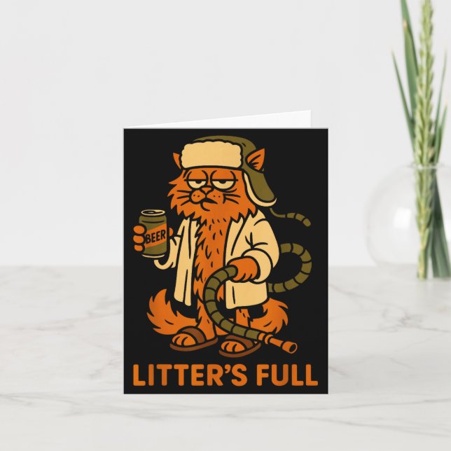 Litter’s Full Funny Cat Lovers Christmas Xmas  Card (Front)