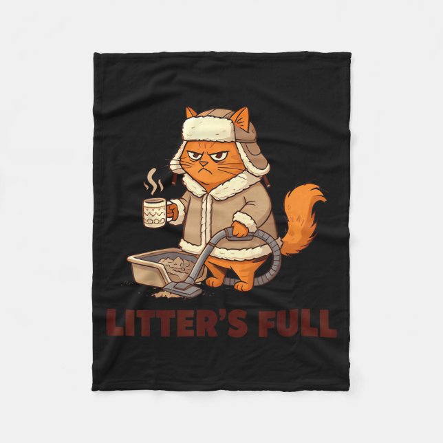 Litter’s Full Funny Cat Lovers Christmas Xmas  Fleece Blanket (Front)