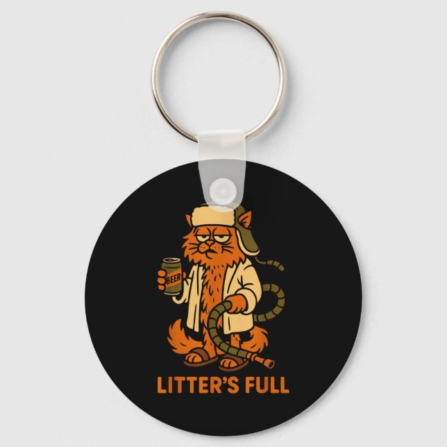 Litter’s Full Funny Cat Lovers Christmas Xmas  Keychain (Front)