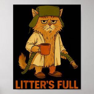 Litter’s Full Funny Cat Lovers Christmas Xmas Pjs  Poster