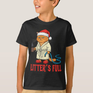 Litter’s Full Funny Cat Lovers Christmas Xmas  T-Shirt