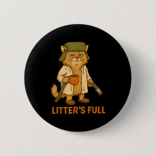 Litter’s Full Funny Christmas Cat Santa Claus Wome 2 Inch Round Button