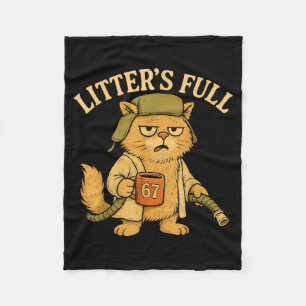 Litter’s Full Funny Six Seven 67 Meme Cat Lovers C Fleece Blanket