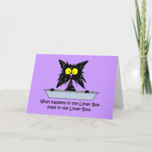 Litterbox Cat Card