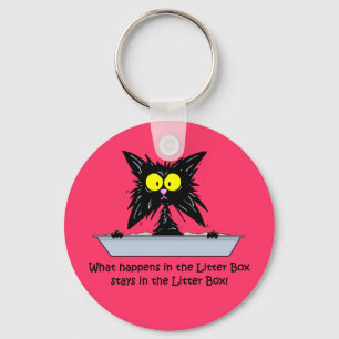 Litterbox Cat Keychain