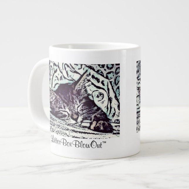 LitterBoxBlowOut Large Coffee Mug (Front Left)