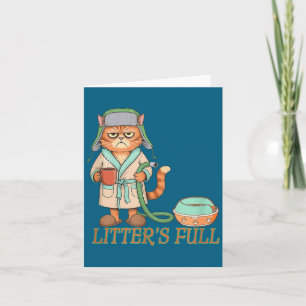 Litters Full Funny Cat Lovers Christmas Funny Gift Card
