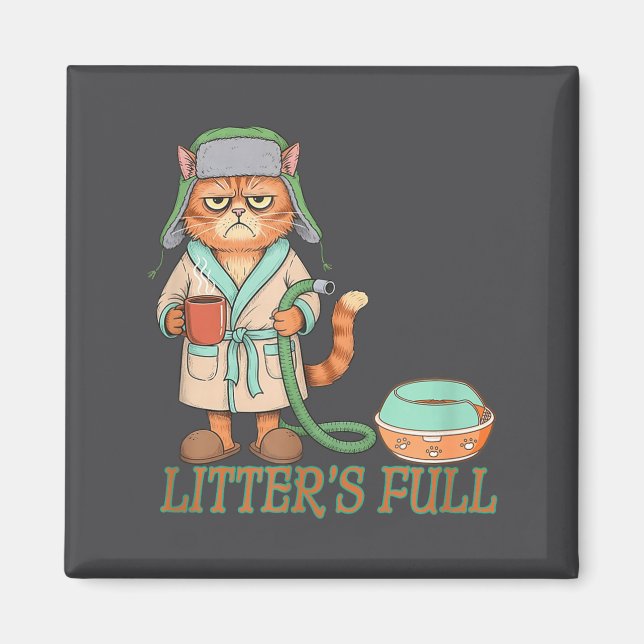 Litters Full Funny Cat Lovers Christmas Funny Gift Magnet (Front)