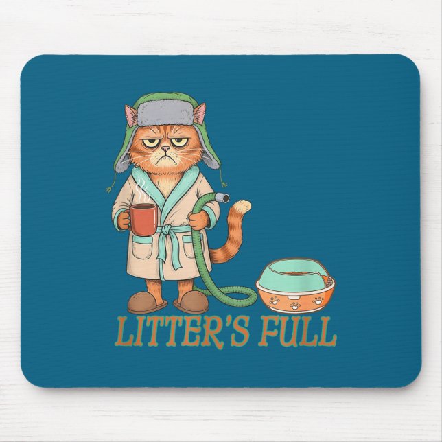 Litters Full Funny Cat Lovers Christmas Funny Gift Mouse Pad (Front)