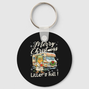Litter's Full Funny Cat Parody Outfit Sarcastic Ch Keychain