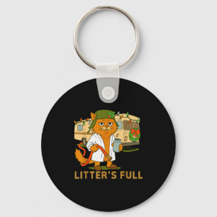 Litters Full Funny Cat With Hose And Drink Keychain