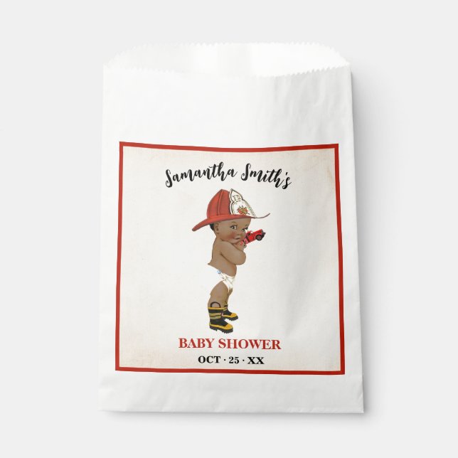 Little AA Firefighter Baby Shower Party Favour Bag (Front)