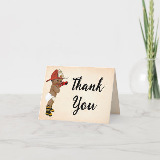 Little AA Firefighter Baby Shower Thank You Card