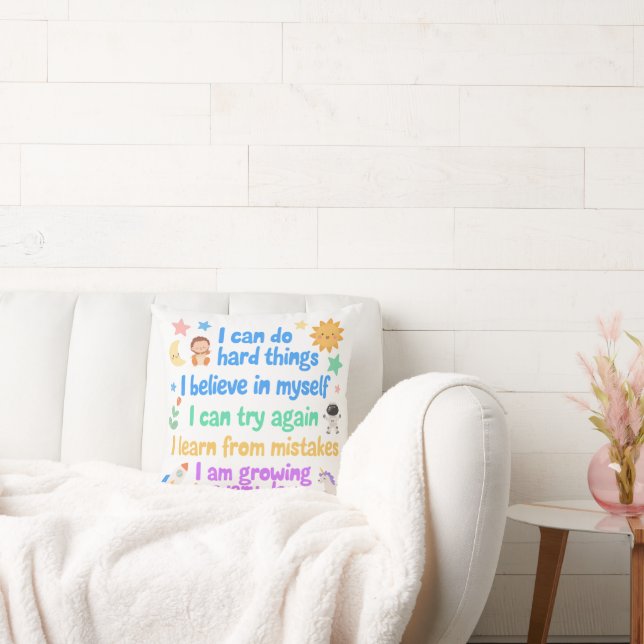 Little Achievers Motivation for Curious Minds Throw Pillow (Couch)