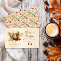 Little Acorn Baby Shower Diaper Raffle Card