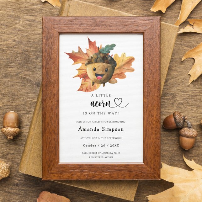 Little acorn - Fall Baby shower Invitation (Creator Uploaded)