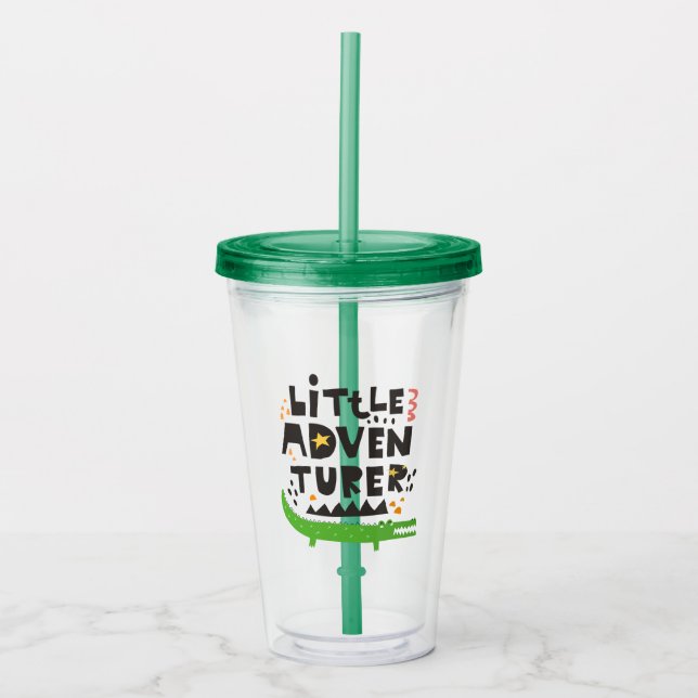 Little Adventurer Alligator Acrylic Tumbler (Front)