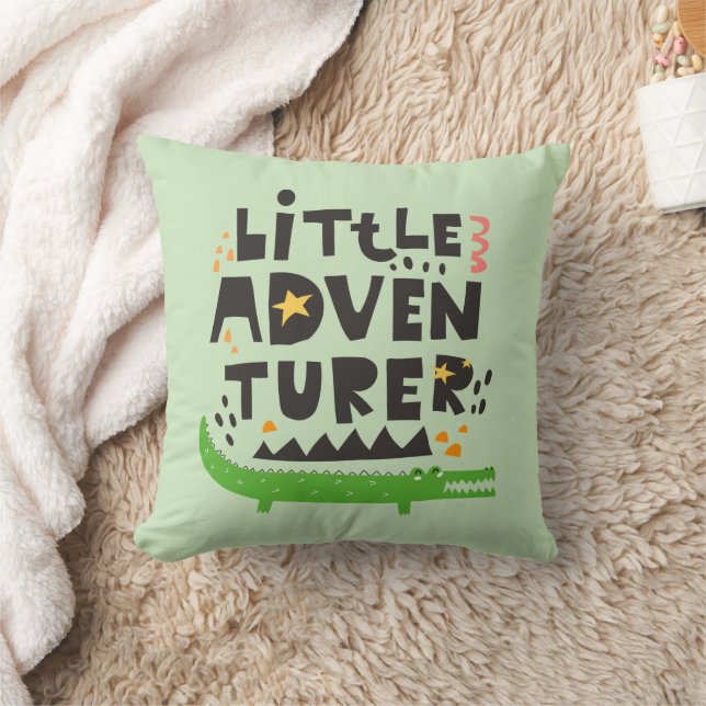 Little Adventurer Alligator Throw Pillow (Blanket)