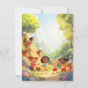 Little Adventurers – Kids Hiking Postcard