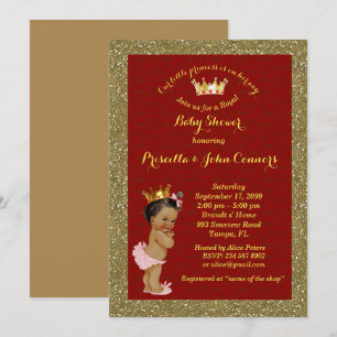 Little Afro Princess Baby Shower Invitation,red Invitation