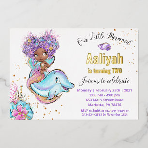 Little Afroamerican Mermaid Birthday Real