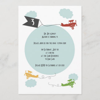 Little Airplanes Birthday Invitation