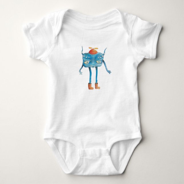 Little Alien Pi   Baby Bodysuit (Front)