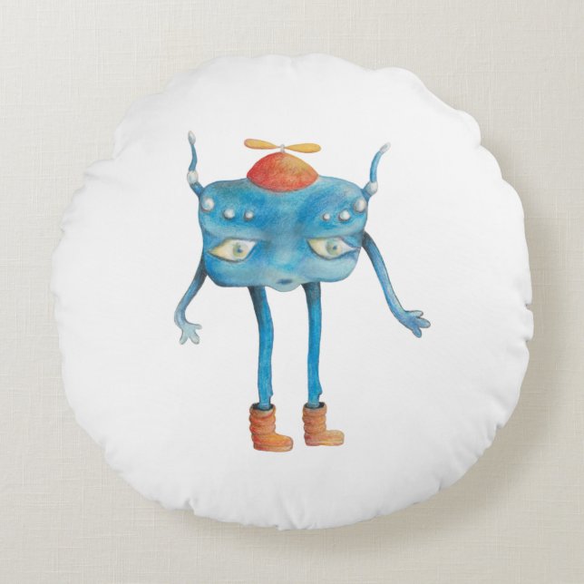 Little Alien Pi   Round Pillow (Front)