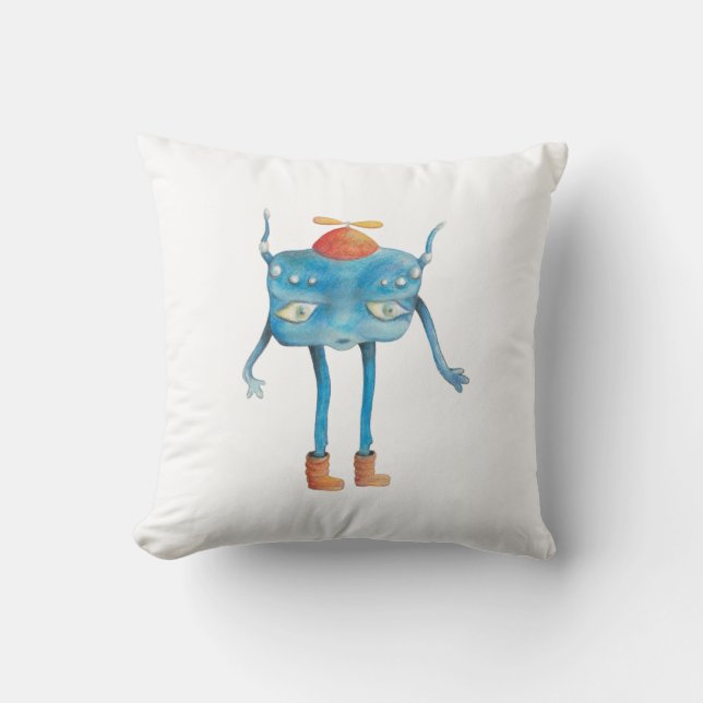 Little Alien Pi   Throw Pillow (Front)