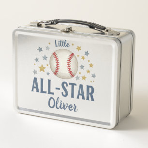 Little All-Star Baseball with Stars Metal Lunch Box