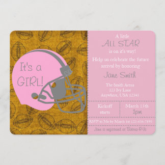 Little All Star themed Girl Baby Shower Invitation