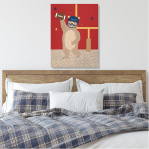 Little All-Star Touchdown Teddy Canvas Print