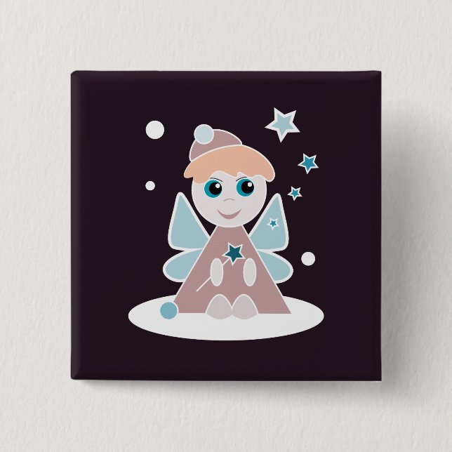 Little Angel 2 Inch Square Button (Front)