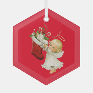 Little Angel Christmas Glass Ornament