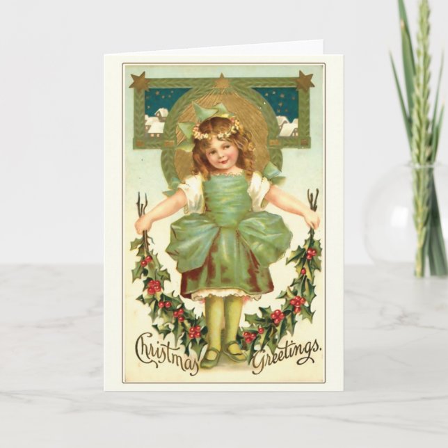 Little Angel -Christmas Greetings Holiday Card (Front)