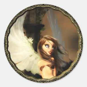 Little Angel Classic Round Sticker
