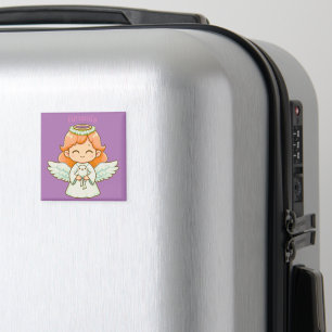 Little angel girl and bird magnet