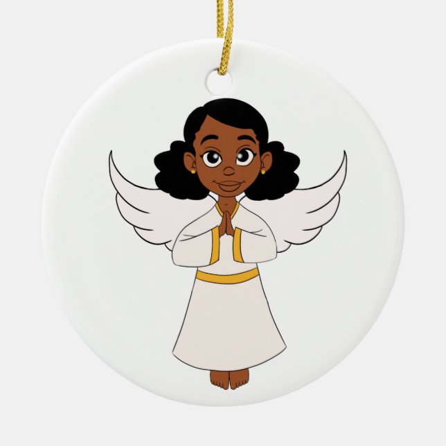 Little Angel Girl Ceramic Ornament (Front)