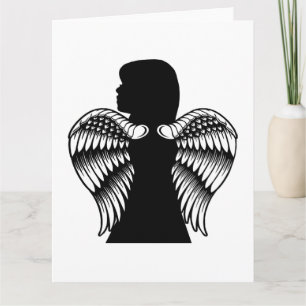 Little Angel girl Child Silhouette fantasy art  Card
