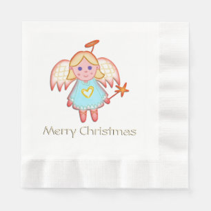 Little Angel Merry Christmas Napkin