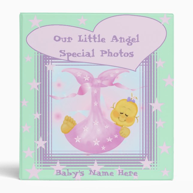 Little Angel New Baby Girl Pretty Binder (Front)