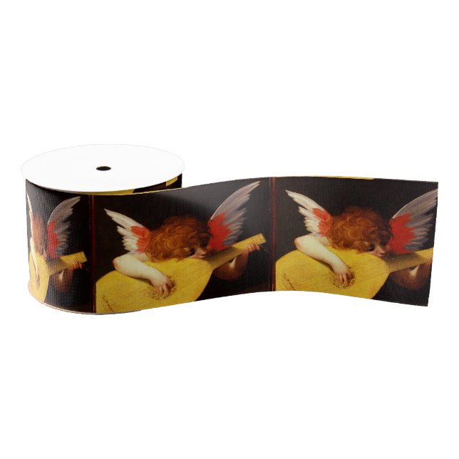 LITTLE ANGEL PLAYING LUTE Music Making Cherub Grosgrain Ribbon (Spool)
