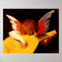 LITTLE ANGEL PLAYING LUTE Music Making Cherub
