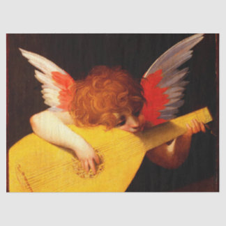 LITTLE ANGEL PLAYING LUTE  Music Making Cherub Tissue Paper